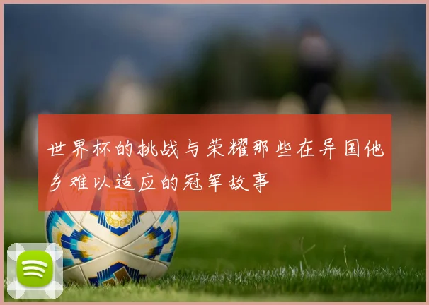 世界杯的挑战与荣耀那些在异国他乡难以适应的冠军故事